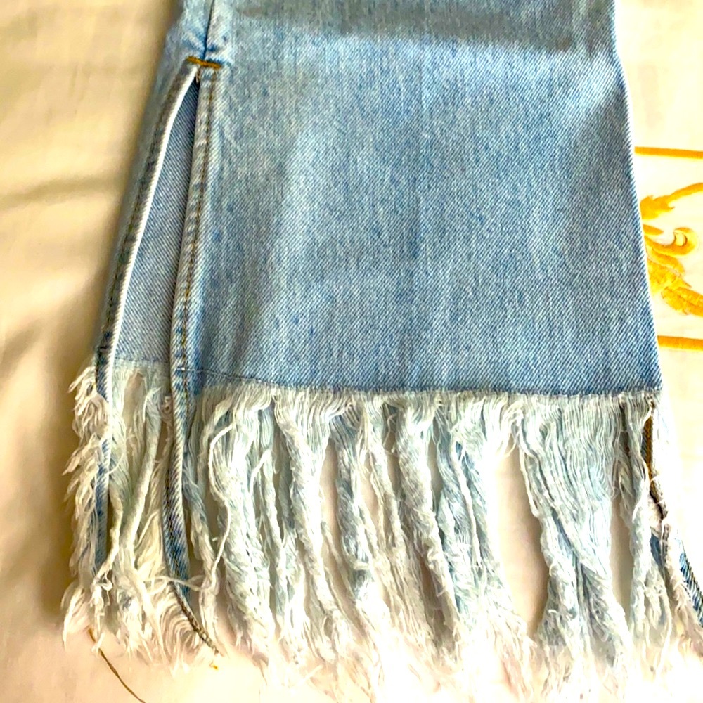 Zara fun fringed/washed denim jeans 💙💚💛🧡❤️💜 - Picture 2 of 10